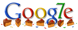 Celebración del 7º cumpleaños de Google Celebración del 7º cumpleaños de Google